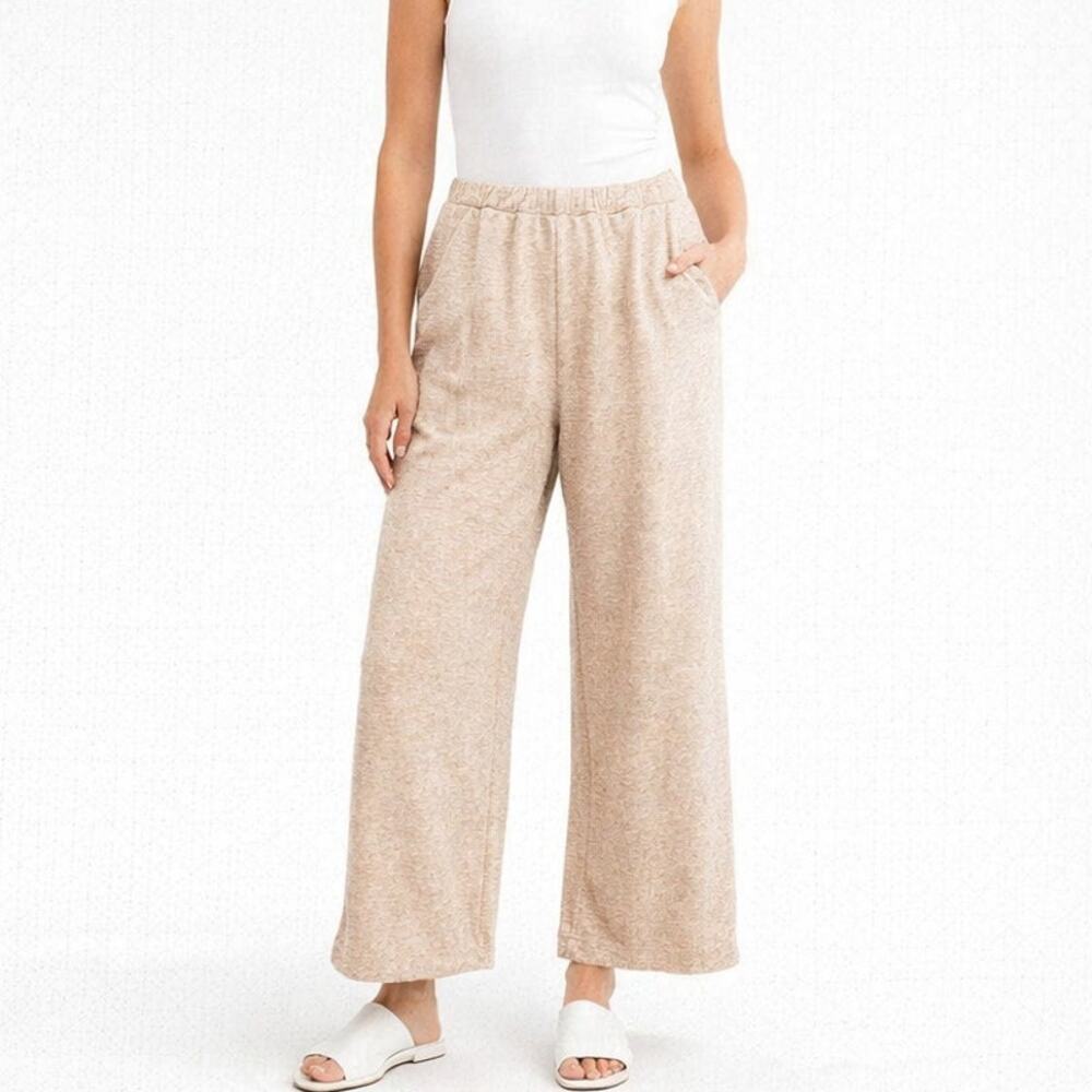 RIPLEY RADER wide leg crop lounge pants in beige size 4